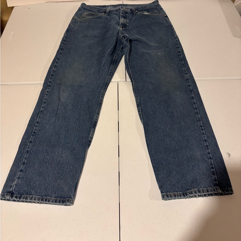 Wrangler Relaxed Fit Straight Leg Blue Denim Jeans Men’s Size 33x30